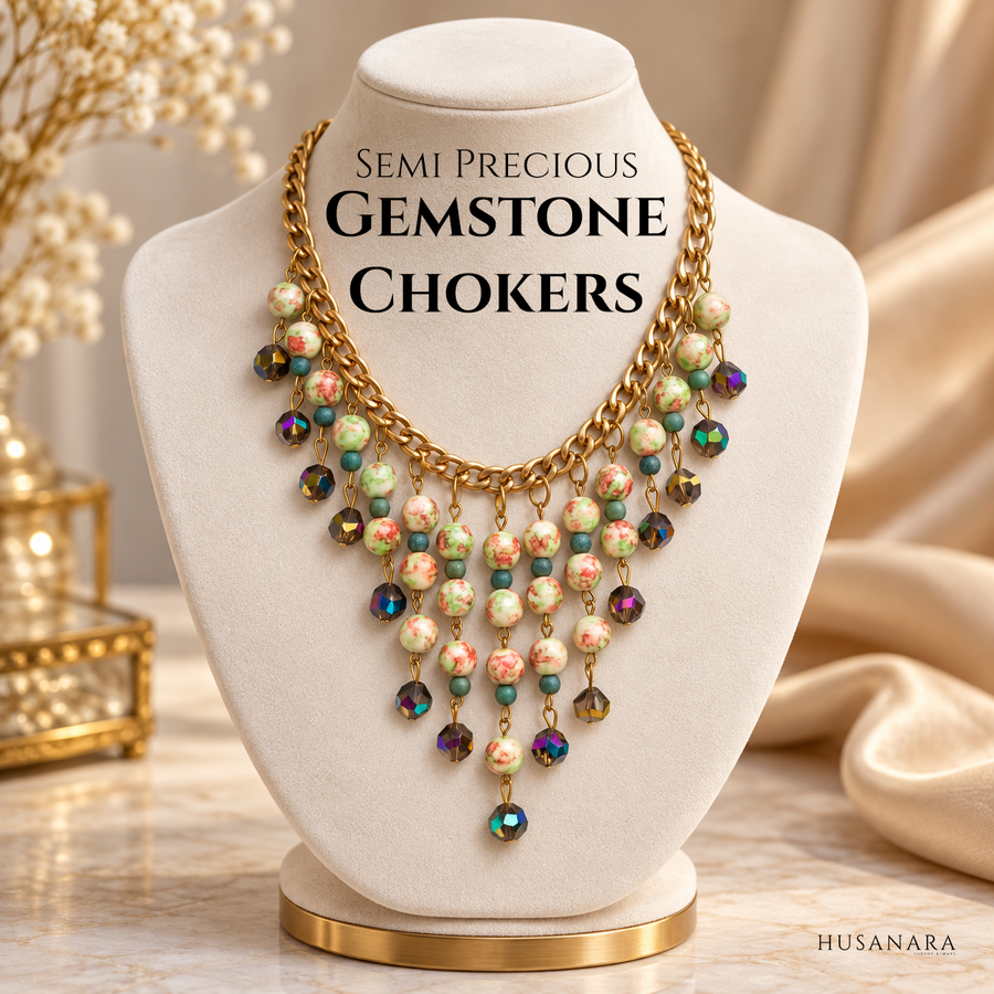 Semi Precious Vintage Gemstone Chokers