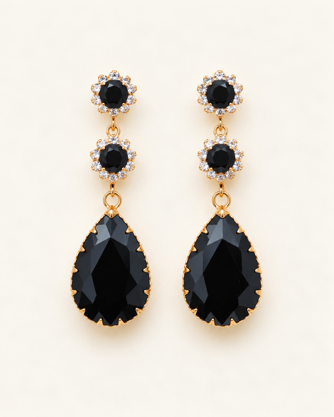 Black Crystals Earrings