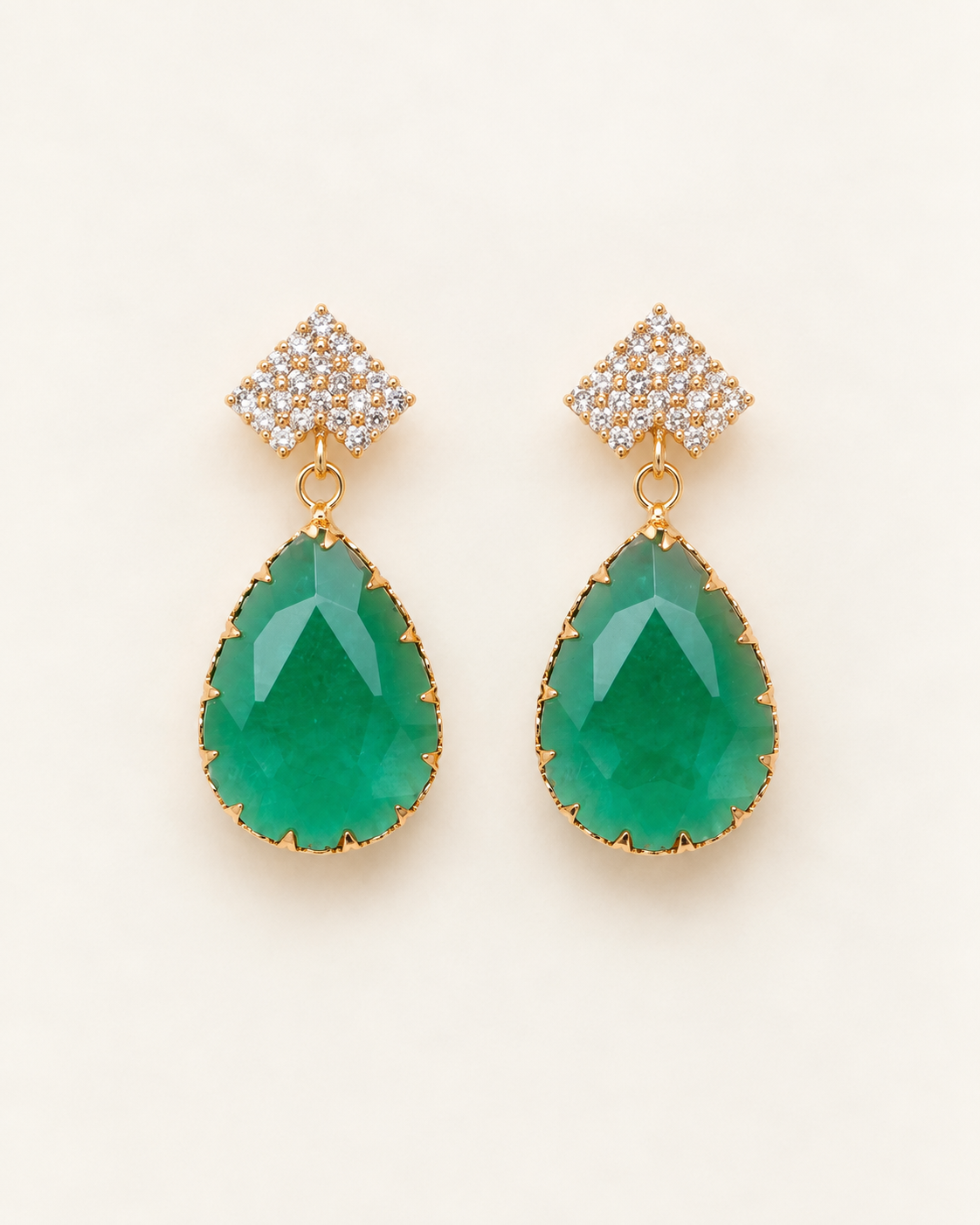Green Crystal Earrings
