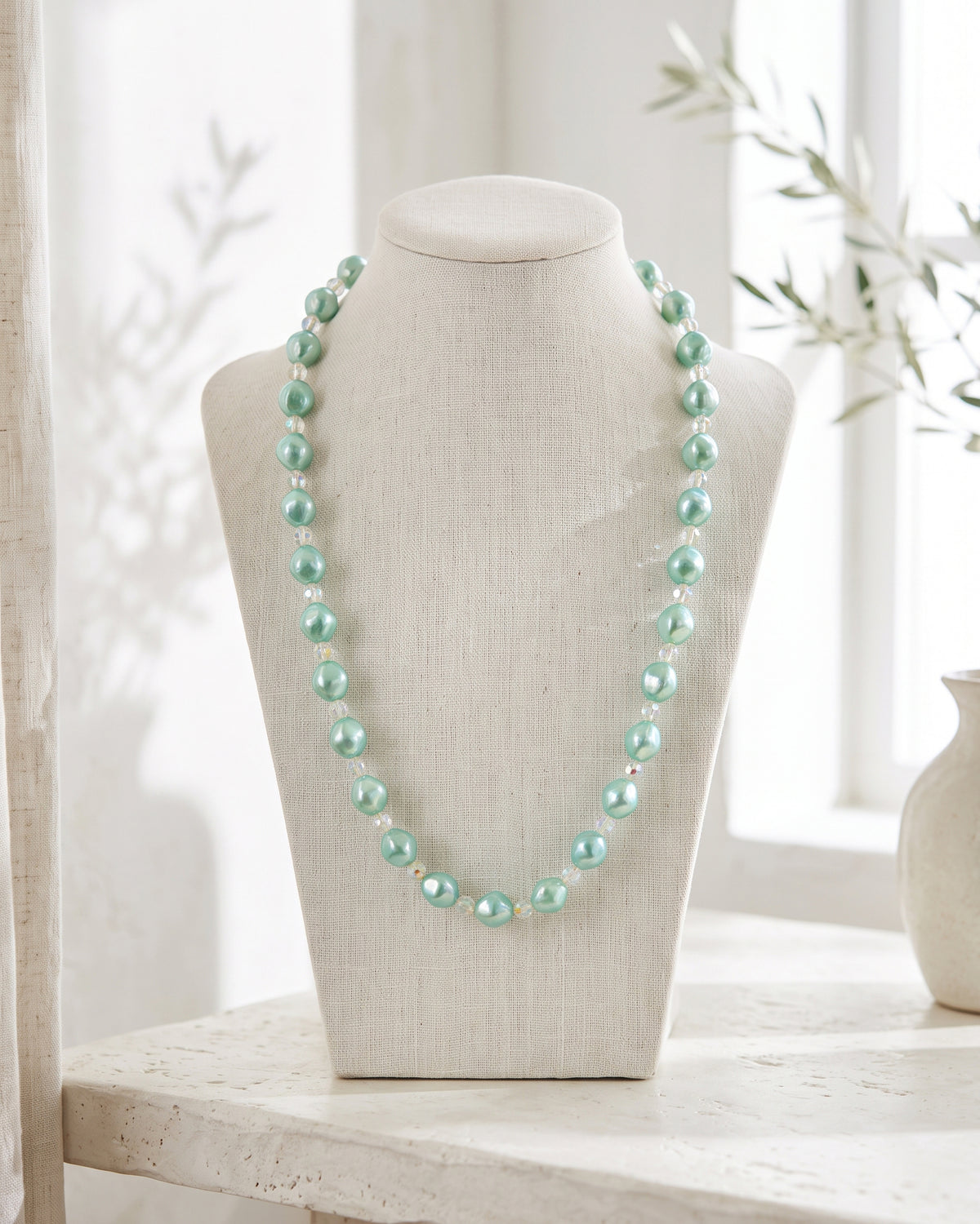 Green N Crystals Maala