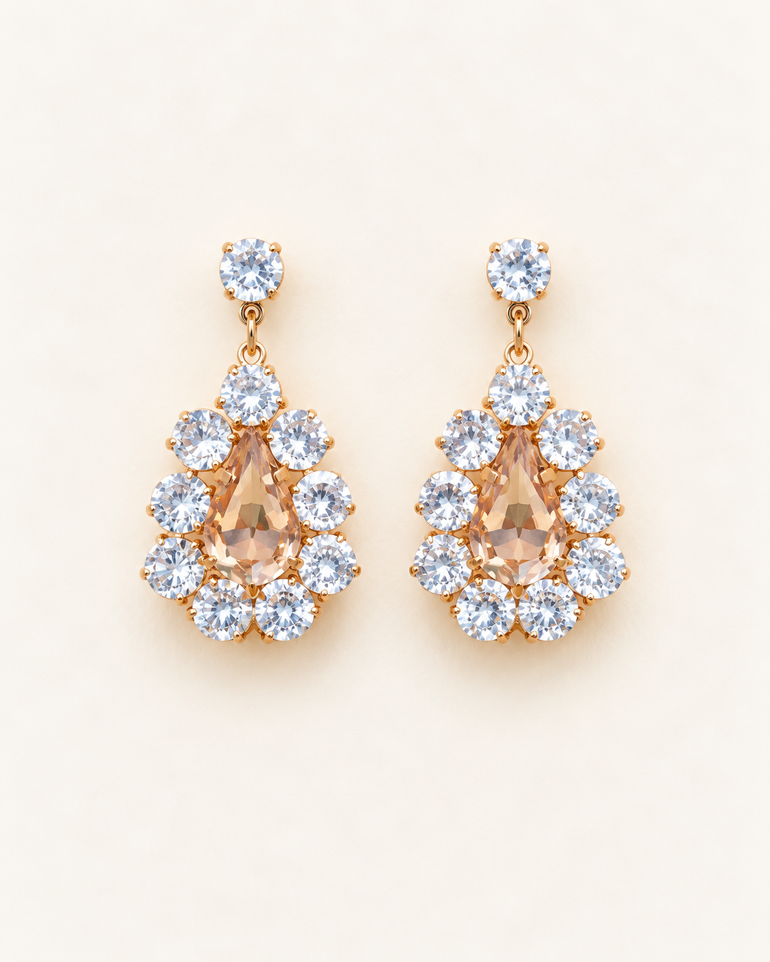 Champagne N Crystals Earrings
