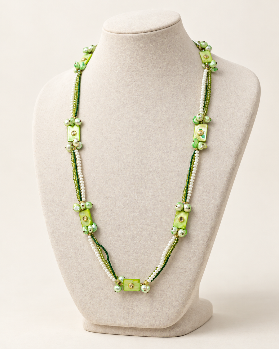 Green N Pearls Maala