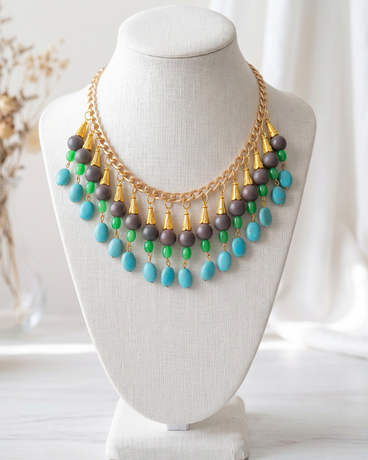 Three Colored Choker Maala